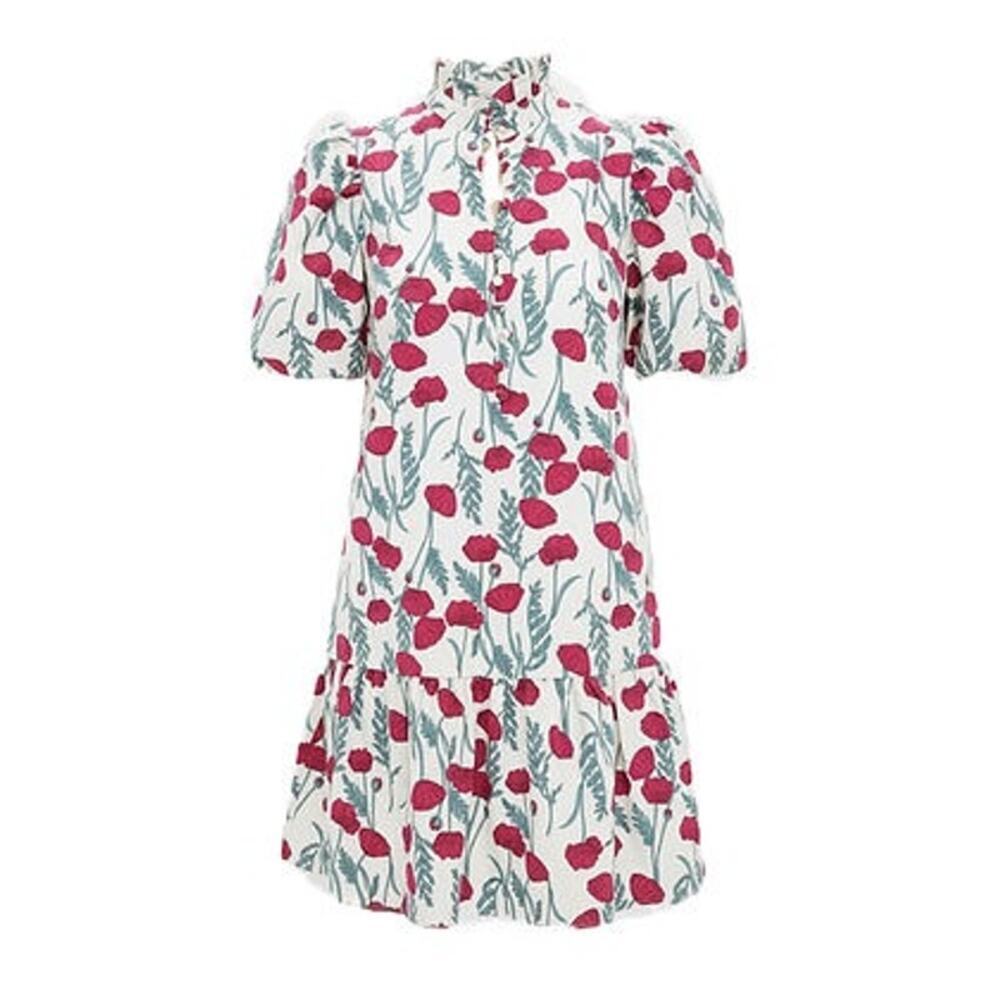 HYACINTH HOUSE Red Amaryllis Floral Mimsy Mini Dress Size L NWT - Picture 6 of 6